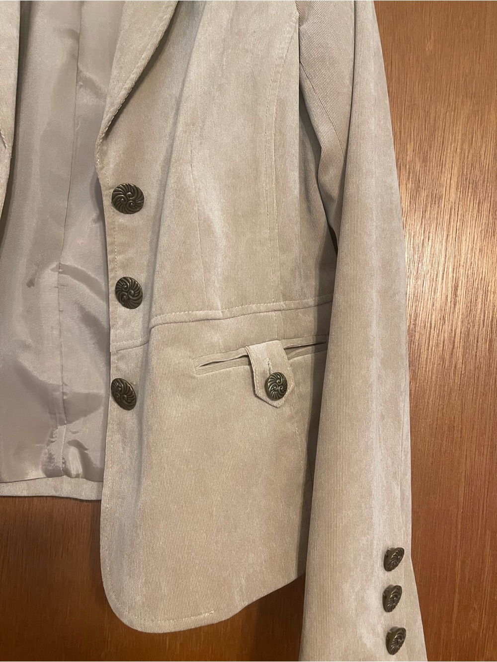 dressbarn Taupe Suede Women's Blazer Jacket - Picture 3 of 6